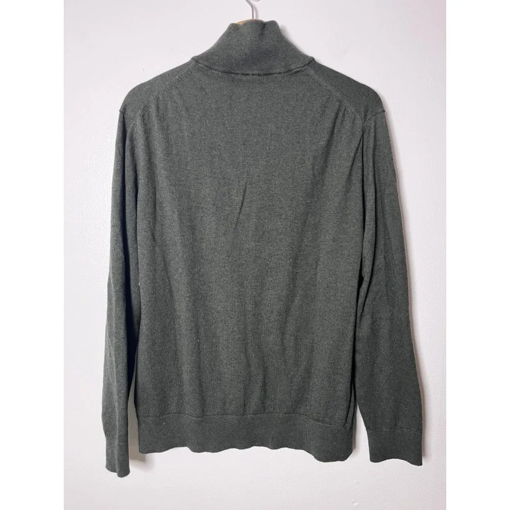 Banana Republic Men's 1/4 Zip Sweater Cotton Cashmere in Green size large